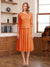 A-Line/Princess Scoop Half Sleeves Tea-Length Mother of the Bride Dresses with Lace&Embroidery