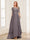 A-Line/Princess Scoop Half Sleeves Floor-Length Mother of the Bride Dresses with Lace