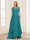 A-Line/Princess Scoop Half Sleeves Floor-Length Mother of the Bride Dresses with Lace