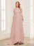 A-Line/Princess Scoop Half Sleeves Floor-Length Mother of the Bride Dresses with Lace