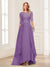 A-Line/Princess Scoop Half Sleeves Floor-Length Mother of the Bride Dresses with Lace