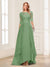 A-Line/Princess Scoop Half Sleeves Floor-Length Mother of the Bride Dresses with Lace
