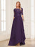 A-Line/Princess Scoop Half Sleeves Floor-Length Mother of the Bride Dresses with Lace