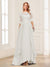 A-Line/Princess Scoop Half Sleeves Floor-Length Mother of the Bride Dresses with Lace