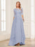 A-Line/Princess Scoop Half Sleeves Floor-Length Mother of the Bride Dresses with Lace