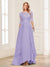 A-Line/Princess Scoop Half Sleeves Floor-Length Mother of the Bride Dresses with Lace