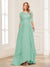 A-Line/Princess Scoop Half Sleeves Floor-Length Mother of the Bride Dresses with Lace