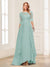A-Line/Princess Scoop Half Sleeves Floor-Length Mother of the Bride Dresses with Lace
