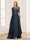 A-Line/Princess Scoop Half Sleeves Floor-Length Mother of the Bride Dresses with Lace