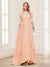 A-Line/Princess Scoop Half Sleeves Floor-Length Mother of the Bride Dresses with Lace