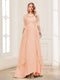 A-Line/Princess Scoop Half Sleeves Floor-Length Mother of the Bride Dresses with Lace