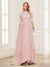 A-Line/Princess Scoop Half Sleeves Floor-Length Mother of the Bride Dresses with Lace
