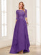 A-Line/Princess Scoop Half Sleeves Floor-Length Mother of the Bride Dresses with Lace