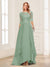 A-Line/Princess Scoop Half Sleeves Floor-Length Mother of the Bride Dresses with Lace