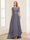 A-Line/Princess Scoop Half Sleeves Floor-Length Mother of the Bride Dresses with Lace