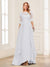 A-Line/Princess Scoop Half Sleeves Floor-Length Mother of the Bride Dresses with Lace