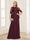 A-Line/Princess Scoop Half Sleeves Floor-Length Mother of the Bride Dresses with Lace&Ruched