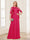 A-Line/Princess Scoop Half Sleeves Floor-Length Mother of the Bride Dresses with Lace&Ruched