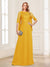 A-Line/Princess Scoop Half Sleeves Floor-Length Mother of the Bride Dresses with Lace&Ruched