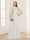 A-Line/Princess Scoop Half Sleeves Floor-Length Mother of the Bride Dresses with Lace&Ruched
