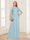 A-Line/Princess Scoop Half Sleeves Floor-Length Mother of the Bride Dresses with Lace&Ruched