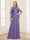 A-Line/Princess Scoop Half Sleeves Floor-Length Mother of the Bride Dresses with Lace&Ruched
