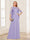 A-Line/Princess Scoop Half Sleeves Floor-Length Mother of the Bride Dresses with Lace&Ruched