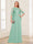 A-Line/Princess Scoop Half Sleeves Floor-Length Mother of the Bride Dresses with Lace&Ruched
