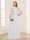 A-Line/Princess Scoop Half Sleeves Floor-Length Mother of the Bride Dresses with Lace&Ruched