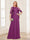 A-Line/Princess Scoop Half Sleeves Floor-Length Mother of the Bride Dresses with Lace&Ruched