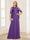 A-Line/Princess Scoop Half Sleeves Floor-Length Mother of the Bride Dresses with Lace&Ruched