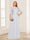 A-Line/Princess Scoop Half Sleeves Floor-Length Mother of the Bride Dresses with Lace&Ruched