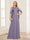 A-Line/Princess Scoop Half Sleeves Floor-Length Mother of the Bride Dresses with Lace&Ruched