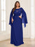 A-Line/Princess Scoop Half Sleeves Floor-Length Plus Size Mother of the Bride Dresses with Lace & Ruched