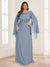 A-Line/Princess Scoop Half Sleeves Floor-Length Plus Size Mother of the Bride Dresses with Lace & Ruched