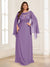 A-Line/Princess Scoop Half Sleeves Floor-Length Plus Size Mother of the Bride Dresses with Lace & Ruched
