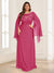 A-Line/Princess Scoop Half Sleeves Floor-Length Plus Size Mother of the Bride Dresses with Lace & Ruched