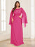A-Line/Princess Scoop Half Sleeves Floor-Length Plus Size Mother of the Bride Dresses with Lace & Ruched