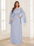 A-Line/Princess Scoop Half Sleeves Floor-Length Plus Size Mother of the Bride Dresses with Lace & Ruched