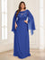 A-Line/Princess Scoop Half Sleeves Floor-Length Plus Size Mother of the Bride Dresses with Lace & Ruched