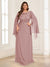 A-Line/Princess Scoop Half Sleeves Floor-Length Plus Size Mother of the Bride Dresses with Lace & Ruched