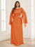 A-Line/Princess Scoop Half Sleeves Floor-Length Plus Size Mother of the Bride Dresses with Lace & Ruched