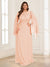 A-Line/Princess Scoop Half Sleeves Floor-Length Plus Size Mother of the Bride Dresses with Lace & Ruched