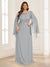A-Line/Princess Scoop Half Sleeves Floor-Length Plus Size Mother of the Bride Dresses with Lace & Ruched