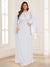 A-Line/Princess Scoop Half Sleeves Floor-Length Plus Size Mother of the Bride Dresses with Lace & Ruched