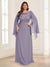 A-Line/Princess Scoop Half Sleeves Floor-Length Plus Size Mother of the Bride Dresses with Lace & Ruched