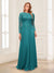 A-Line/Princess Scoop Long Sleeves Floor-Length Mother of the Bride Dresses with Lace & Beading
