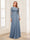A-Line/Princess Scoop Long Sleeves Floor-Length Mother of the Bride Dresses with Lace & Beading