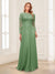 A-Line/Princess Scoop Long Sleeves Floor-Length Mother of the Bride Dresses with Lace & Beading