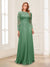 A-Line/Princess Scoop Long Sleeves Floor-Length Mother of the Bride Dresses with Lace & Beading
